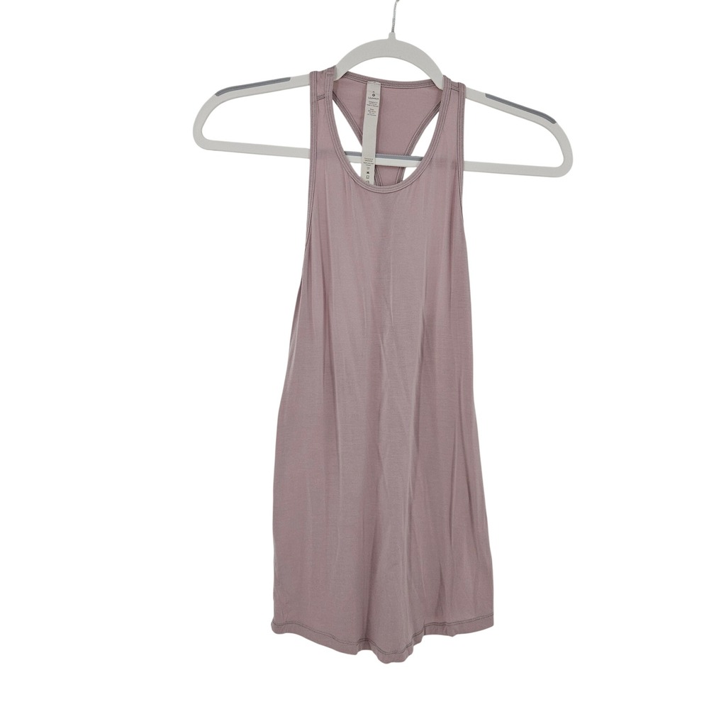 Lululemon Racerback Tank Top Pink Modal Silk Blend Draped Yoga Activewear Size 4